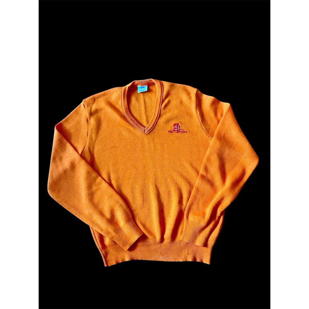 Garan - Vintage 80's Creamsicle V-Neck Sweater with Bucco Bruce